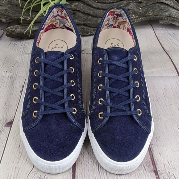 Jack Rogers Carter Suede Lace Up Water Resistant Sneakers - Picture 2 of 10